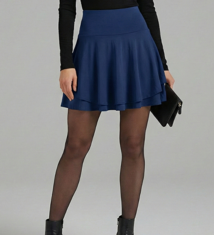 Damenrock mit hohem Bund und integrierten Shorts