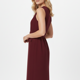 Ärmelloses Midikleid für Frauen mit Knöpfen und tailliertem Gürtel