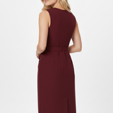 Ärmelloses Midikleid für Frauen mit Knöpfen und tailliertem Gürtel
