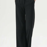 Damen Gerade-Hosen mit Faltenbund und Taschen