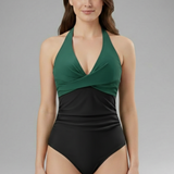 Damen Badeanzug mit Halterneck und Hoher Taille
