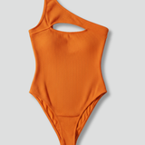 Damen Badeanzug mit einem Schulterträger und Cut-out