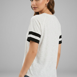 Damen T-Shirt mit Raglanärmeln und gestreiften Bündchen