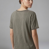 Damen T-Shirt mit Rundhalsausschnitt und kurzen Ärmeln