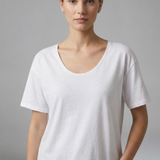Damen T-Shirt mit Rundhalsausschnitt und kurzen Ärmeln