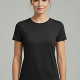 Damen T-Shirt mit Rundhalsausschnitt und kurzen Ärmeln