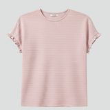 Damen T-Shirt mit Rundhalsausschnitt und strukturiertem Material