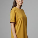 Damen T-Shirt mit Rundhalsausschnitt und umgeschlagenen Ärmeln