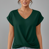 Damen T-Shirt mit V-Ausschnitt und kurzen Ärmeln