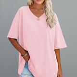 Damen T-Shirt mit V-Ausschnitt und kurzen Ärmeln
