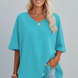 Damen T-Shirt mit V-Ausschnitt und kurzen Ärmeln