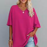 Damen T-Shirt mit V-Ausschnitt und kurzen Ärmeln