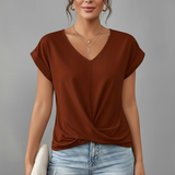 Damen T-Shirt mit V-Ausschnitt und kurzen Ärmeln