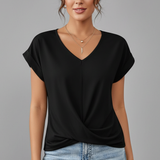 Damen T-Shirt mit V-Ausschnitt und kurzen Ärmeln