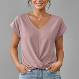 Damen T-Shirt mit V-Ausschnitt und kurzen Ärmeln