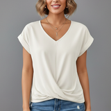 Damen T-Shirt mit V-Ausschnitt und kurzen Ärmeln