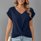Damen T-Shirt mit V-Ausschnitt und kurzen Ärmeln