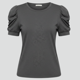 Damen T-Shirt mit V-Ausschnitt und Puffärmeln