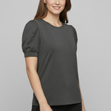 Damen T-Shirt mit V-Ausschnitt und Puffärmeln
