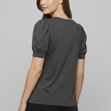 Damen T-Shirt mit V-Ausschnitt und Puffärmeln