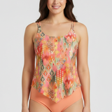 Damen Tankini-Set mit bedrucktem Oberteil und Bikiniunterteil