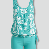 Damen Tankini-Set mit bedrucktem Oberteil und Shorts