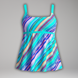 Damen Tankini-Set mit bedrucktem Oberteil und Shorts