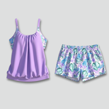 Damen Tankini-Set mit bedrucktem Oberteil und Shorts