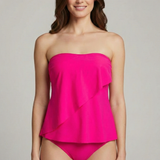Damen Tankini Set mit trägerlosem Oberteil und Shorts