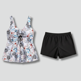 Damen Tankini-Set mit V-Ausschnitt und Shorts