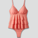 Damen Tankini-Set mit V-Ausschnitt und gestuften Rüschen
