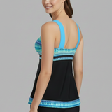 Damen Tankini Badeanzug mit Bindeband und Rüschensrock