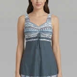 Damen Tankini Badeanzug mit Bindeband und Rüschensrock