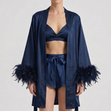 Damen Drei-Teile-Set mit Robe und Shorts