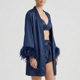 Damen Drei-Teile-Set mit Robe und Shorts