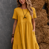 Damen Midi-Kleid mit gestuften Taschen