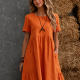 Damen Midi-Kleid mit gestuften Taschen