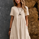 Damen Midi-Kleid mit gestuften Taschen