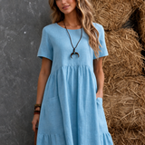 Damen Midi-Kleid mit gestuften Taschen
