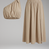 Damen Top und Midirock mit einem Schulterträger und elastischem Bund