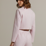 Damen Top und Shorts Set mit Karomuster und elastischem Bund