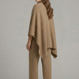 Damen Top- und Hosen-Set mit hohem Kragen und weiten Ärmeln