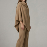 Damen-Top und Hosen-Set mit hohem Kragen und weiten Ärmeln