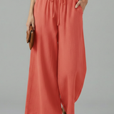 Damenhose mit Kordelzug und weitem Bein