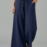 Damenhose mit Kordelzug und weitem Bein