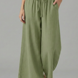 Damenhose mit Kordelzug und weitem Bein