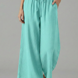 Damenhose mit Kordelzug und weitem Bein