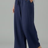 Damenhose mit Kordelzug und weitem Bein