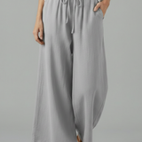Damenhose mit Kordelzug und weitem Bein