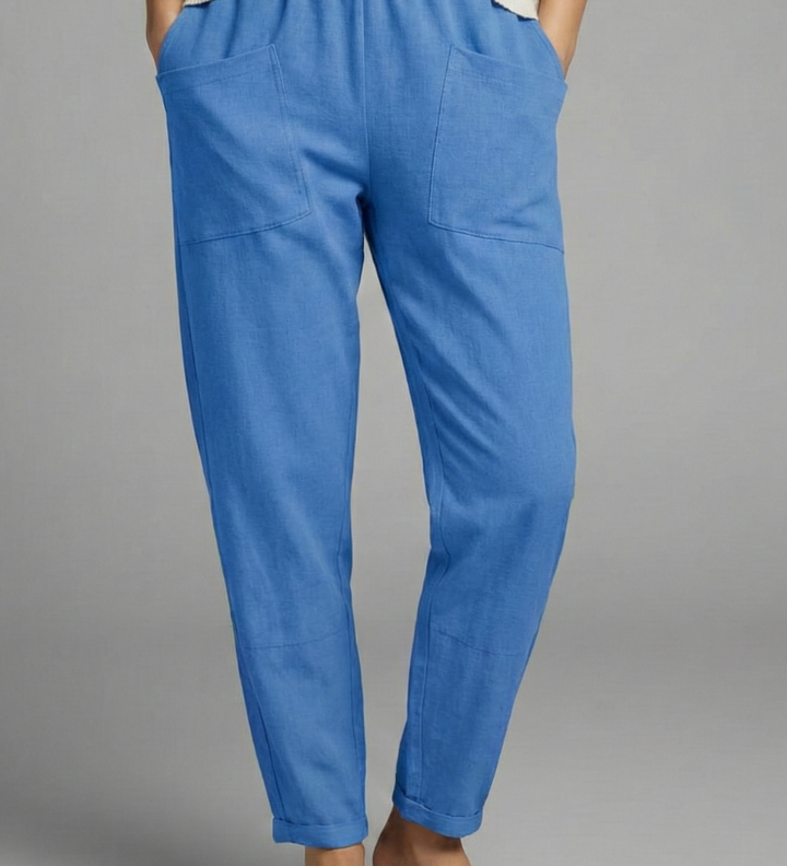 Damenhose mit elastischem Bund und Seitentaschen